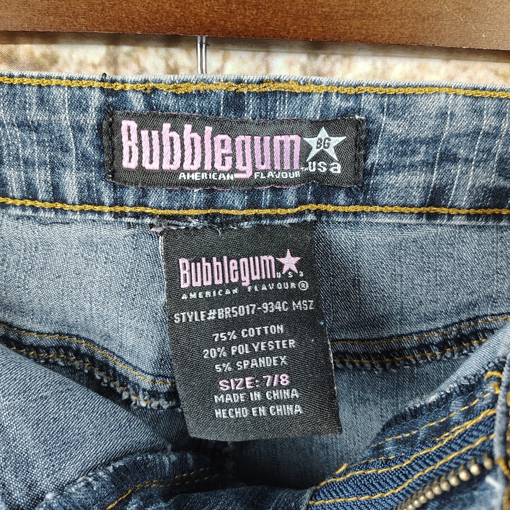Bubblegum Denim Skirt with Buckle Pockets - Picture 4 of 8